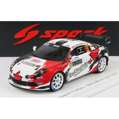 SPARK MODEL RENAULT ALPINE A110 RALLY N 50 RALLY MONTECARLO 2022 I.CRERAR - E.RACETTE - WHITE RED BLACK 1/43