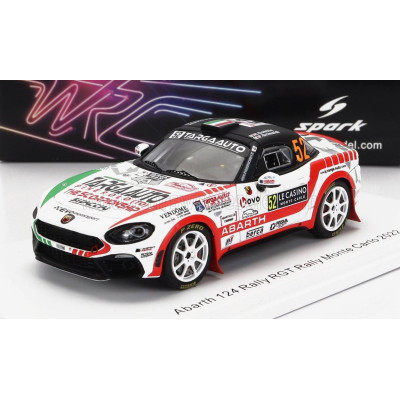 SPARK MODEL FIAT 124 RALLY RGT N 52 RALLY MONTECARLO 2022 RBBIN - F.GRIMALDI - WHITE RED BLACK 1/43