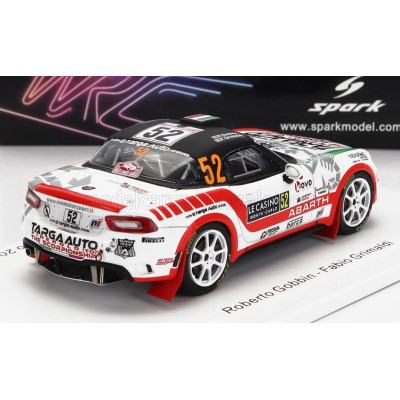SPARK MODEL FIAT 124 RALLY RGT N 52 RALLY MONTECARLO 2022 RBBIN - F.GRIMALDI - WHITE RED BLACK 1/43