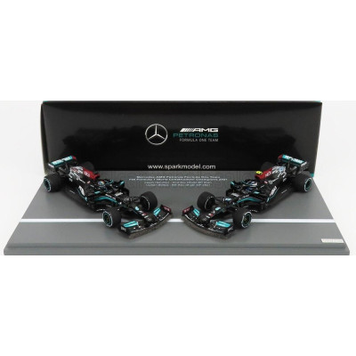 SPARK MODEL MERCEDES GP SET F1  2X W12 MERCEDES M12 EQ POWER+ TEAM AMG PETRONAS MOTORSPORT FORMULA ONE N 44  + N 77 ABU DHABI GP