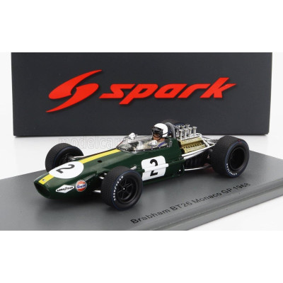 SPARK MODEL BRABHAM F1  BT26 N 2 MONACO GP 1968 J.BRABHAM - GREEN YELLOW 1/43