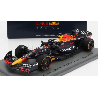 SPARK MODEL RED BULL F1  RB18 TEAM ORACLE RED BULL RACING N 1 WINNER BELGIUM GP WORLD CHAMPION 2022 MAX VERSTAPPEN - MATT BLUE Y