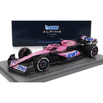 SPARK MODEL ALPINE F1  A523 TEAM BWT ALPINE N 31 SEASON 2023 ESTEBAN OCON - PINK BLUE 1/43