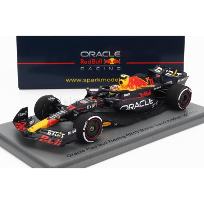 SPARK MODEL RED BULL F1  RB19 TEAM ORACLE RED BULL RACING N 11 2nd BAHRAIN GP 2023 SERGIO PEREZ - MATT BLUE 1/43