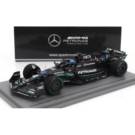 SPARK MODEL MERCEDES GP F1 W14 TEAM MERCEDES-AMG PETRONAS FORMULA ONE N 63 5th MONACO GP 2023 GEORGE RUSSEL - MATT BLACK 1/43