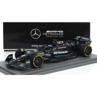 SPARK MODEL MERCEDES GP F1 W14 TEAM MERCEDES-AMG PETRONAS FORMULA ONE N 63 5th BRITISH GP 2023 GEORGE RUSSEL - MATT BLACK 1/43