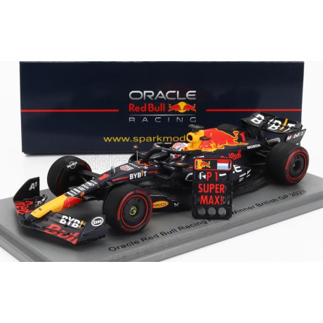 SPARK MODEL RED BULL F1  RB19 TEAM ORACLE RED BULL RACING N 1 WORLD CHAMPION WINNER BRITISH GP 2023 MAX VERSTAPPEN - MATT BLUE 1