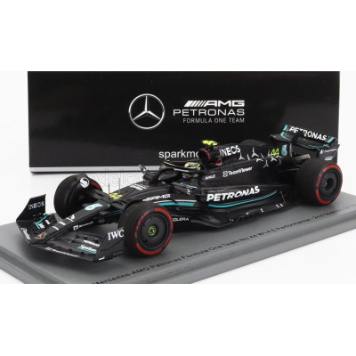SPARK MODEL MERCEDES GP F1 W14 TEAM MERCEDES-AMG PETRONAS FORMULA ONE N 44 2nd SPAIN GP 2023 LEWIS HAMILTON - MATT BLACK 1/43