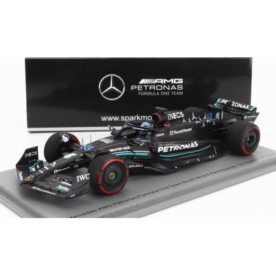 SPARK MODEL MERCEDES GP F1 W14 TEAM MERCEDES-AMG PETRONAS FORMULA ONE N 63 3rd SPAIN GP 2023 GEORGE RUSSEL - MATT BLACK 1/43