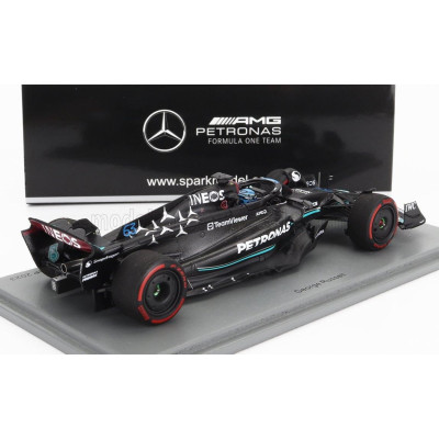 SPARK MODEL MERCEDES GP F1 W14 TEAM MERCEDES-AMG PETRONAS FORMULA ONE N 63 3rd SPAIN GP 2023 GEORGE RUSSEL - MATT BLACK 1/43