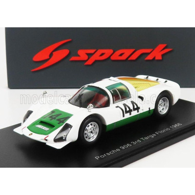 SPARK MODEL PORSCHE 906 N 144 3rd TARGA FLORIO 1966 V.ARENA - A.PUCCI - WHITE GREEN 1/43