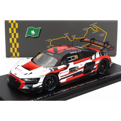 SPARK MODEL AUDI R8 LMS GT3 TEAM AUDI SPORT ASIA ABSOLUTE N 10 2nd GT CUP MACAU 2022 E.MORTARA - WHITE RED 1/43