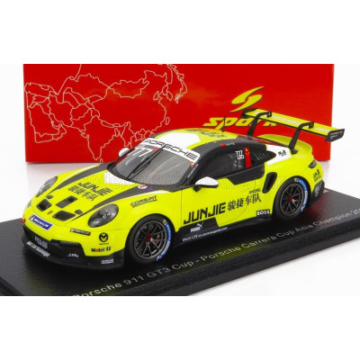 SPARK MODEL PORSCHE 911 991-2 GT3 TEAM JUNGIG N 777 CHAMPION ASIA PORSCHE CARRERA CUP SEASON 2022 L.YE - YELLOW BLACK 1/43