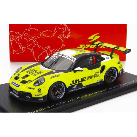 SPARK MODEL PORSCHE 911 991-2 GT3 TEAM JUNGIG N 777 CHAMPION ASIA PORSCHE CARRERA CUP SEASON 2022 L.YE - YELLOW BLACK 1/43