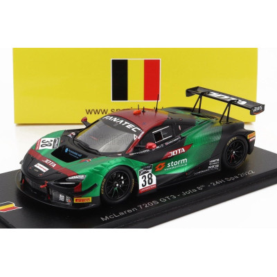 SPARK MODEL McLAREN 720S GT3 TEAM JOTA N 38 24h SPA 2022 M.KIRCHHOFER - O.WILKINSON - R.BELL - GREEN BLACK RED 1/43