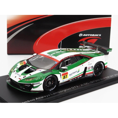 SPARK MODEL LAMBORGHINI AVENTADOR GT3 TEAM JLOC N 87 GT300 SUPER GT 2022 K.MTSUURA - N.SAKAGUCHI - WHITE GREEN 1/43