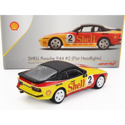 SPARK MODEL PORSCHE 944 SHELL N 2 RACING 1989 - YELLOW RED BLACK 1/64