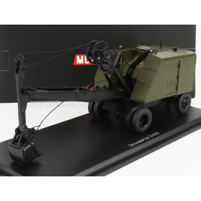 START SCALE MODELS BAGGER E-656 ESCAVATORE GOMMATO - TRACTOR EXCAVATOR - MILITARY GREEN 1/43