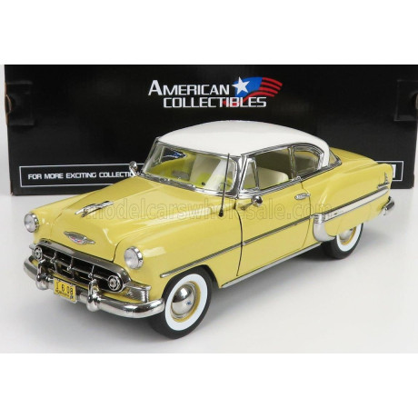 SUN STAR CHEVROLET BEL AIR COUPE 1953 - YELLOW WHITE 1/18