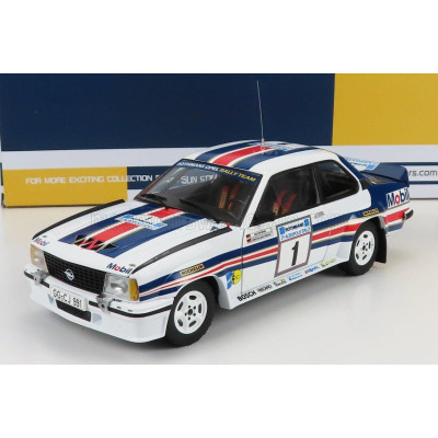 SUN STAR OPEL ASCONA 400 N 1 2nd RALLY ACROPOLIS 1982 W.ROHRL - C.GEISTDORFER - WHITE BLUE RED 1/18
