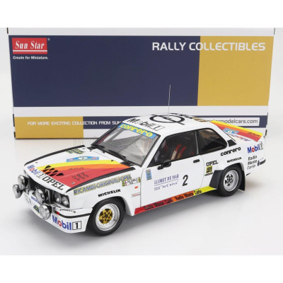 SUN STAR OPEL ASCONA 400 RALLY (night version) N 2 WINNER RALLY COSTA BRAVA 1982 TONY FASSINA - RUDY - WHITE RED ORANGE 1/18