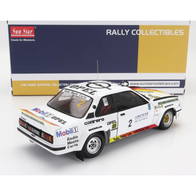 SUN STAR OPEL ASCONA 400 RALLY (night version) N 2 WINNER RALLY COSTA BRAVA 1982 TONY FASSINA - RUDY - WHITE RED ORANGE 1/18
