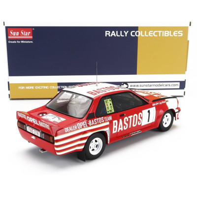 SUN STAR OPEL ASCONA 400 RALLY BASTOS N 1 2nd RALLY CIRCUIT DES ARDENNES 1983 GUY COLSOUL - ALAIN LOPES - RED WHITE 1/18