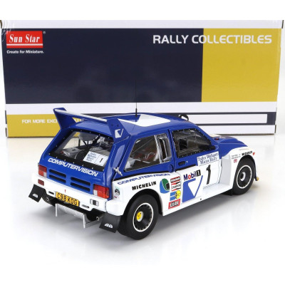 SUN STAR AUSTIN MG METRO 6R4 N 1 WINNER RALLY MANX INTERNATIONAL 1986 T.POND - R.ARTHUR - BLUE WHITE 1/18