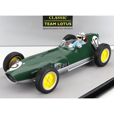 TECNOMODEL LOTUS F1  16 N 12 DUTCH GP  (with pilot figure) 1959 INNES IRELAND - BRITISH RACING GREEN SILVER 1/18