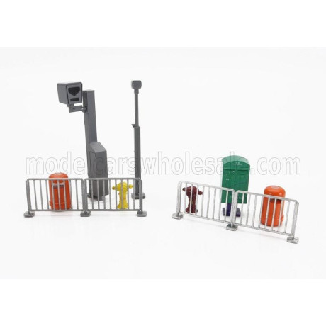 TINY TOYS ACCESSORIES SET TRANSENNE STREET - BARRICADES - SEMAFORO - TRAFFIC-LIGHTS 1/43
