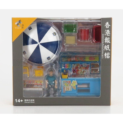 TINY TOYS ACCESSORIES EDICOLA - KENT NEWS STAND WITH FIGURE - VARIOUS 1/35