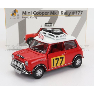 TINY TOYS MORRIS MINI COOPER S N 177 WINNER RALLY MONTECARLO 1967 RAUNO AALTONEN - HENRY LIDDON - RED WHITE 1/50
