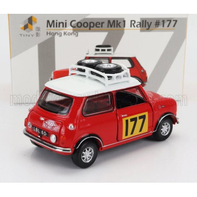 TINY TOYS MORRIS MINI COOPER S N 177 WINNER RALLY MONTECARLO 1967 RAUNO AALTONEN - HENRY LIDDON - RED WHITE 1/50