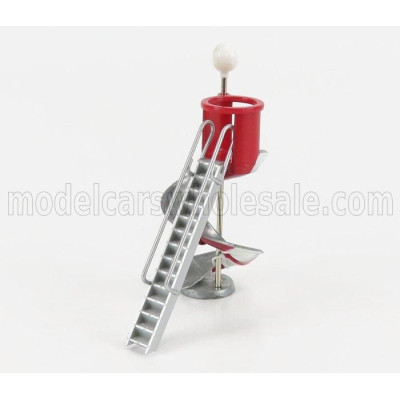 TINY TOYS ACCESSORIES TRADITIONAL SLIDE PHOTO STAND - SILVER RED 1/64