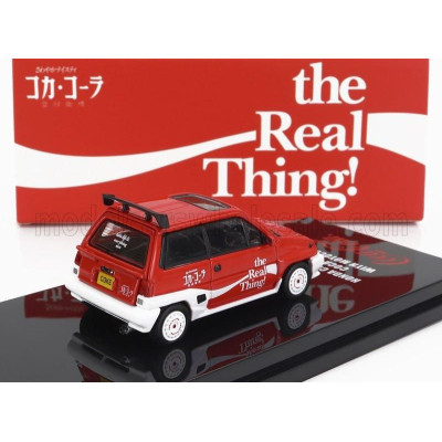 TINY TOYS HONDA CITY TURBO II COCA-COLA THE REAL THING 1981 WITH MOTOCOMPO - MOTORCYCLE - RED WHITE 1/64