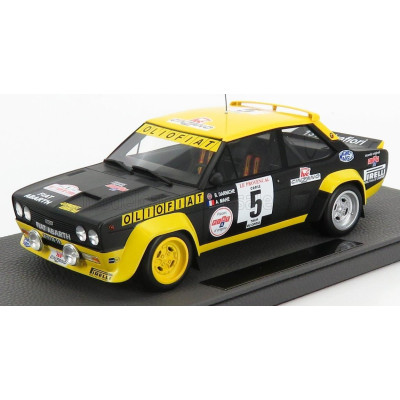 TOPMARQUES FIAT 131 ABARTH N 5 WINNER RALLY TOUR DE CORSE 1977 B.DARNICHE - A.MAHE - BLUE YELLOW 1/18