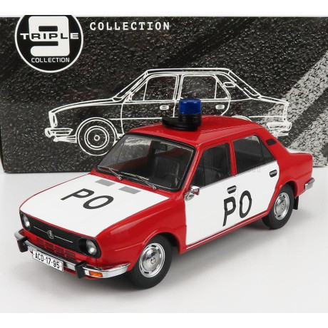 TRIPLE9 ŠKODA 105L FIRE BRIGATE 1976 - RED WHITE 1/18