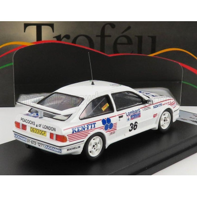 TROFEU FORD ENGLAND SIERRA RS COSWORTH N 36 RALLY RAC LOMBARD 1987 C.MELLORS - H.WHITE - WHITE 1/43