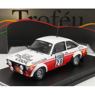 TROFEU FORD ENGLAND ESCORT MKII N 28 RALLY RAC LOMBARD 1980 S.VAN DER MERWE - F.BOSHOFF - WHITE RED 1/43