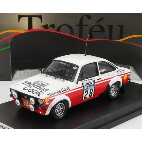 TROFEU FORD ENGLAND ESCORT MKII N 28 RALLY RAC LOMBARD 1980 S.VAN DER MERWE - F.BOSHOFF - WHITE RED 1/43