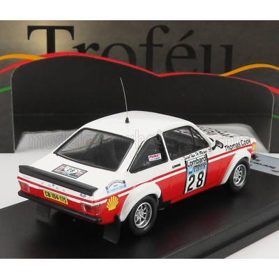 TROFEU FORD ENGLAND ESCORT MKII N 28 RALLY RAC LOMBARD 1980 S.VAN DER MERWE - F.BOSHOFF - WHITE RED 1/43