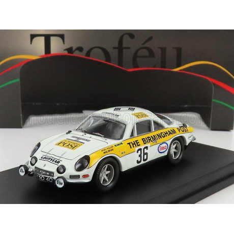 TROFEU RENAULT ALPINE A110 N 36 RALLY RAC LOMBARD 1971 N.HOLLIER - M.BROAD - WHITE YELLOW 1/43