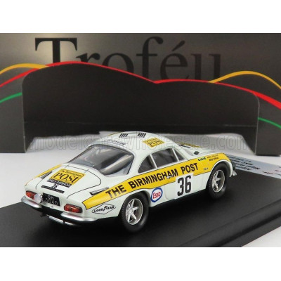 TROFEU RENAULT ALPINE A110 N 36 RALLY RAC LOMBARD 1971 N.HOLLIER - M.BROAD - WHITE YELLOW 1/43
