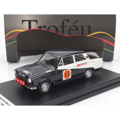 TROFEU FORD ENGLAND CORTINA LOTUS (night version) N 46 RAC RALLY LOMBARD 1968 CHRIS SCIATER - MARTIN HOLMES - BLACK WHITE 1/43