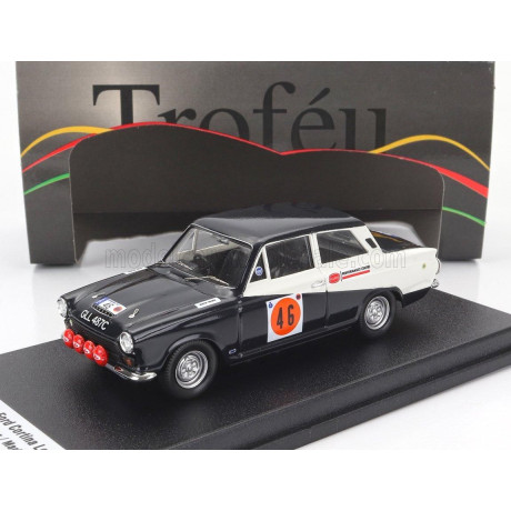 TROFEU FORD ENGLAND CORTINA LOTUS (night version) N 46 RAC RALLY LOMBARD 1968 CHRIS SCIATER - MARTIN HOLMES - BLACK WHITE 1/43