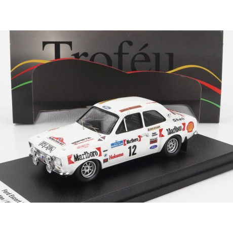 TROFEU FORD ENGLAND ESCORT MKI (night version) N 12 4th RALLY ARTIC 1974 MARKKU ALEN - ILKKA KIVIMAKI - WHITE 1/43