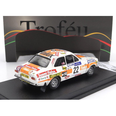 TROFEU FORD ENGLAND ESCORT MKI (night version) N 22 RALLY 1000 LAKES 1975 JUHANI KYNSILEHTO - MARTIN HOLMES - WHITE YELLOW 1/43