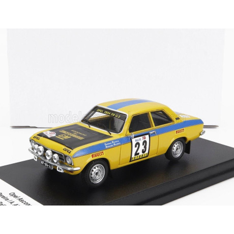 TROFEU OPEL ASCONA (night version) N 23 RALLY TAP 1974 G.PEREIRA - A.AIMEIDA PEREIRA - YELLOW BLUE 1/43