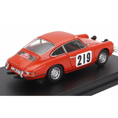 TROFEU PORSCHE 911T COUPE N 219 10th RALLY MONTECARLO 1968 BJORN WALDEGAARD - LARS HELMER - ORANGE 1/43