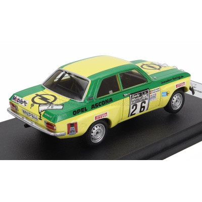 TROFEU OPEL ASCONA 1.9 SR (night version) N 26 RALLY RAC LOMBARD 1973 WALTER ROHRL - JOCHEN BERGER - GREEN YELLOW 1/43